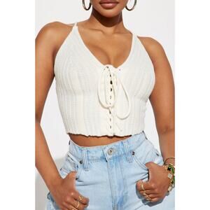 NWT Fashion Nova Camilla Crochet Top - Ivory - Size L
